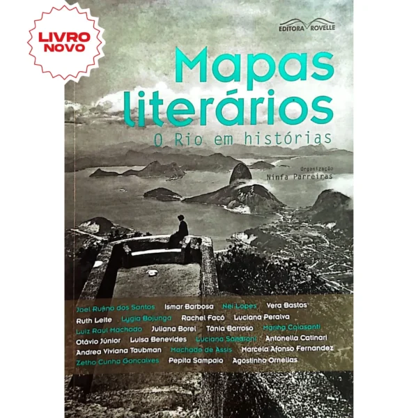 "Mapas Literários: O Rio em Histórias - Capa do livro mostrando a diversidade cultural do Rio de Janeiro."