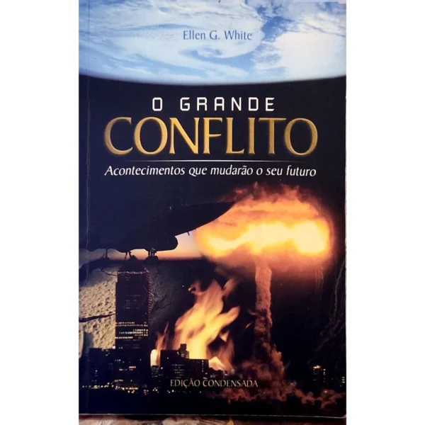 Livro O Grande Conflito - Ellen G. White - usado em bom estado com marcas do tempo - à venda na livraria Meu Rio de Todos os Tempos