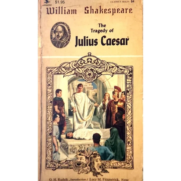 Livro The Tragedy of Julius Caesar de William Shakespeare, edição em inglês, livro usado com páginas amareladas, à venda na livraria online Meu Rio de Todos os Tempos
