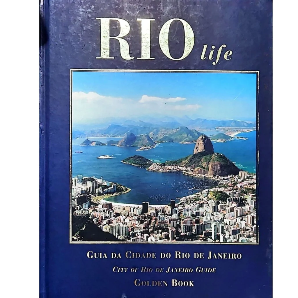 Capa do livro Rio Life – Guia da Cidade do Rio de Janeiro (Golden Book), edição capa dura usada em excelente estado, à venda na livraria online Meu Rio de Todos os Tempos.