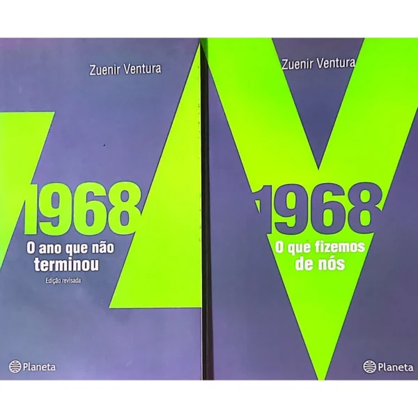 Combo com os livros 1968 – O Ano que Não Terminou e 1968 – O Que Fizemos de Nós, de Zuenir Ventura, disponíveis na livraria online Meu Rio de Todos os Tempos